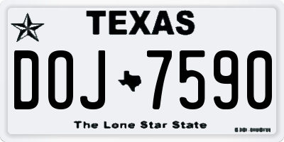 TX license plate DOJ7590