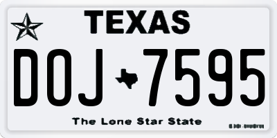 TX license plate DOJ7595