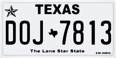 TX license plate DOJ7813