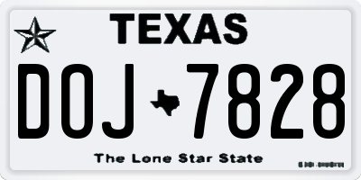 TX license plate DOJ7828