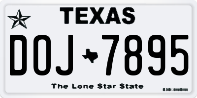 TX license plate DOJ7895