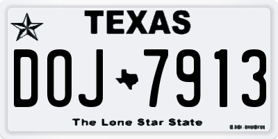 TX license plate DOJ7913