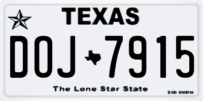 TX license plate DOJ7915