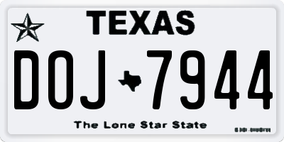 TX license plate DOJ7944