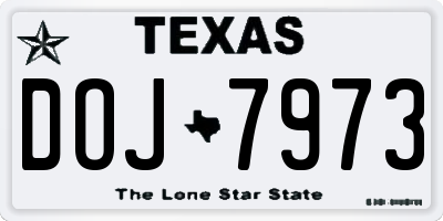 TX license plate DOJ7973