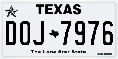 TX license plate DOJ7976