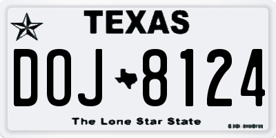 TX license plate DOJ8124