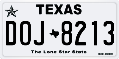 TX license plate DOJ8213