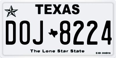 TX license plate DOJ8224