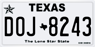 TX license plate DOJ8243