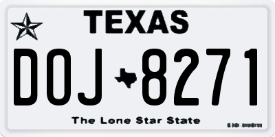 TX license plate DOJ8271