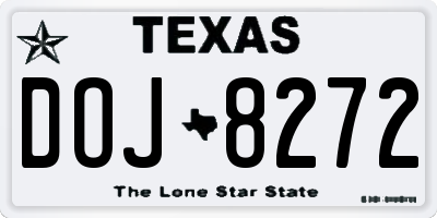 TX license plate DOJ8272