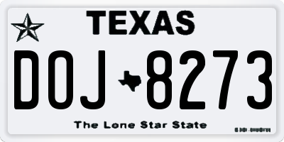TX license plate DOJ8273