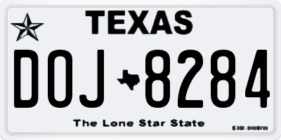 TX license plate DOJ8284