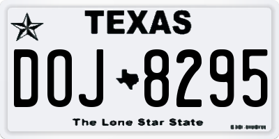 TX license plate DOJ8295