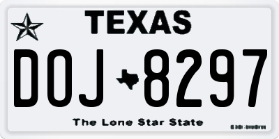 TX license plate DOJ8297
