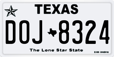 TX license plate DOJ8324