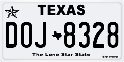 TX license plate DOJ8328