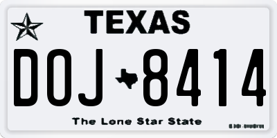 TX license plate DOJ8414