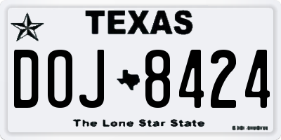 TX license plate DOJ8424