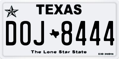 TX license plate DOJ8444