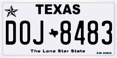 TX license plate DOJ8483