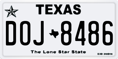 TX license plate DOJ8486