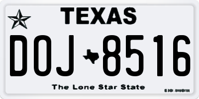 TX license plate DOJ8516