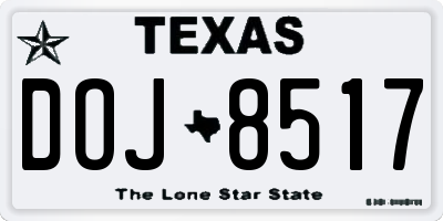 TX license plate DOJ8517