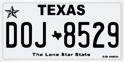 TX license plate DOJ8529