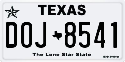 TX license plate DOJ8541