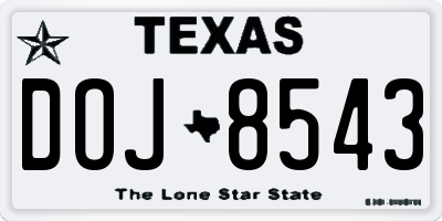 TX license plate DOJ8543
