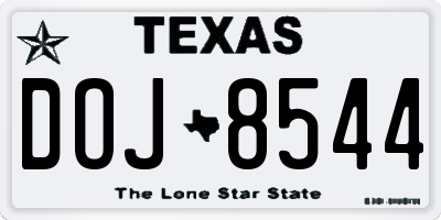 TX license plate DOJ8544