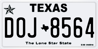 TX license plate DOJ8564