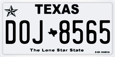 TX license plate DOJ8565