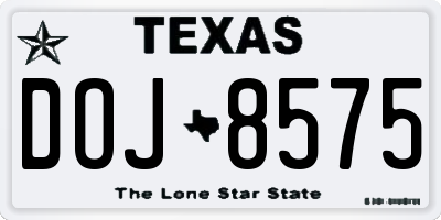 TX license plate DOJ8575