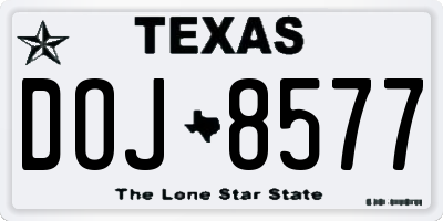 TX license plate DOJ8577