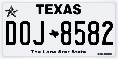TX license plate DOJ8582