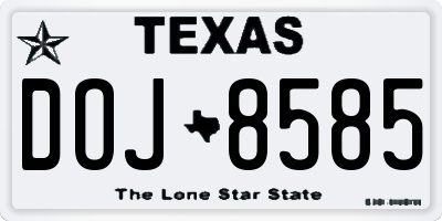 TX license plate DOJ8585