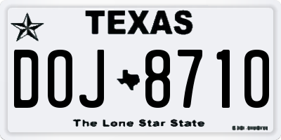 TX license plate DOJ8710