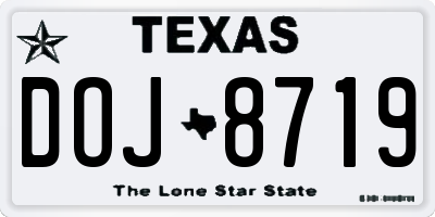 TX license plate DOJ8719