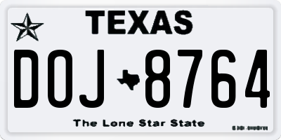 TX license plate DOJ8764
