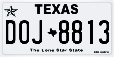 TX license plate DOJ8813