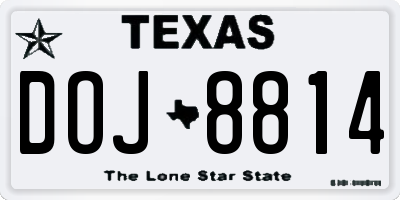 TX license plate DOJ8814