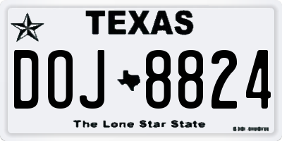 TX license plate DOJ8824