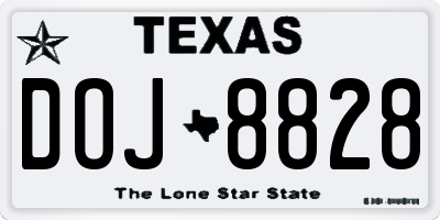 TX license plate DOJ8828