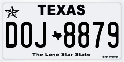 TX license plate DOJ8879