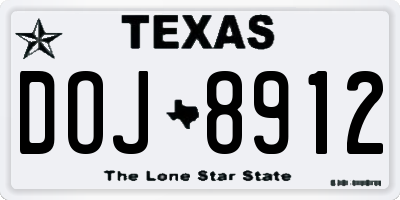 TX license plate DOJ8912