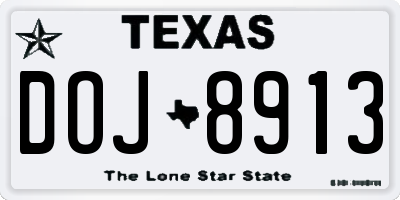TX license plate DOJ8913