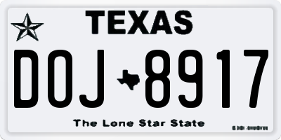 TX license plate DOJ8917